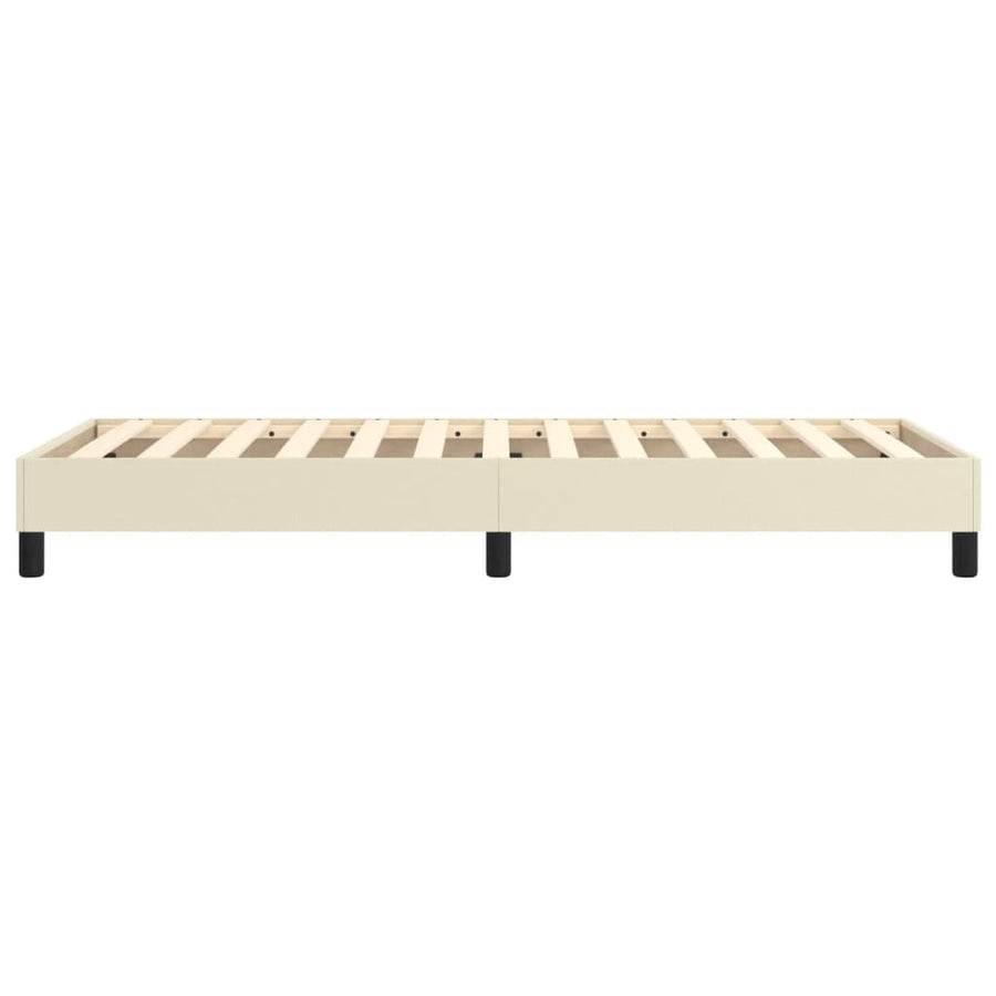 Boxspringframe Kunstleer Crèmekleurig 90X190 Cm 90 x 190 cm 25 cm