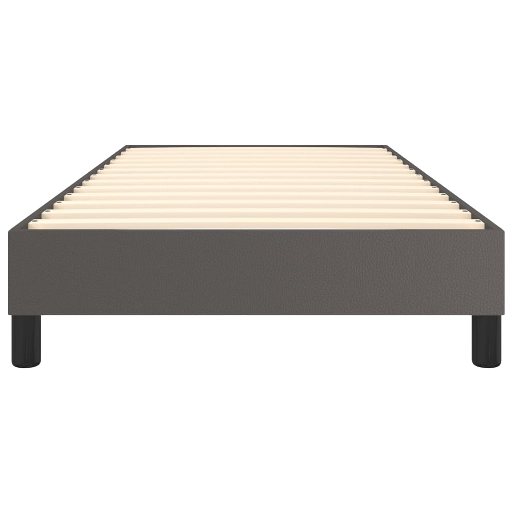 Boxspringframe kunstleer grijs 90x190 cm 90 x 190 cm 25 cm Grijs