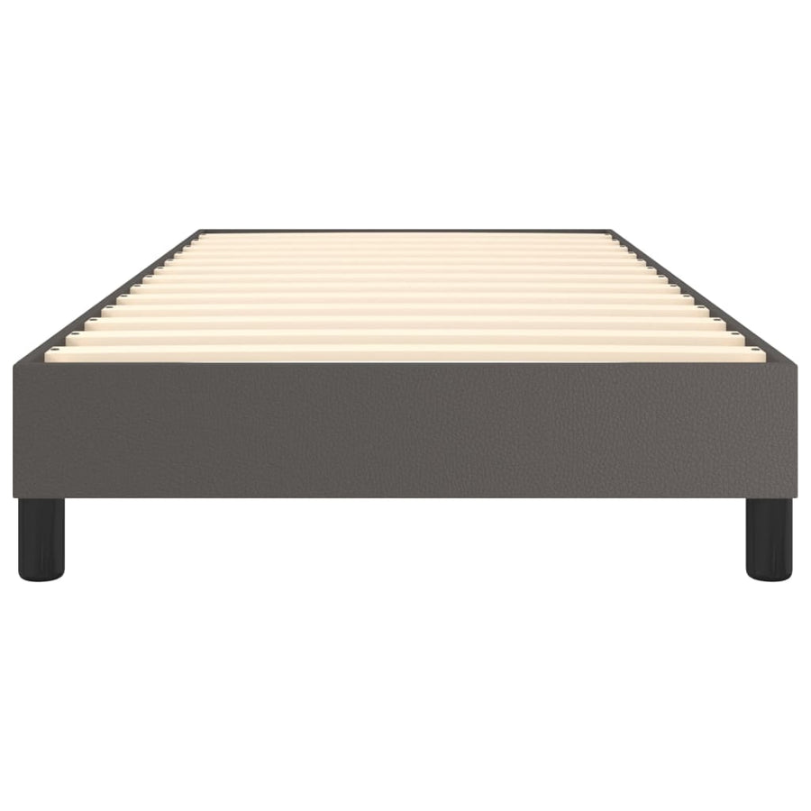 Boxspringframe kunstleer grijs 90x190 cm 90 x 190 cm 25 cm Grijs