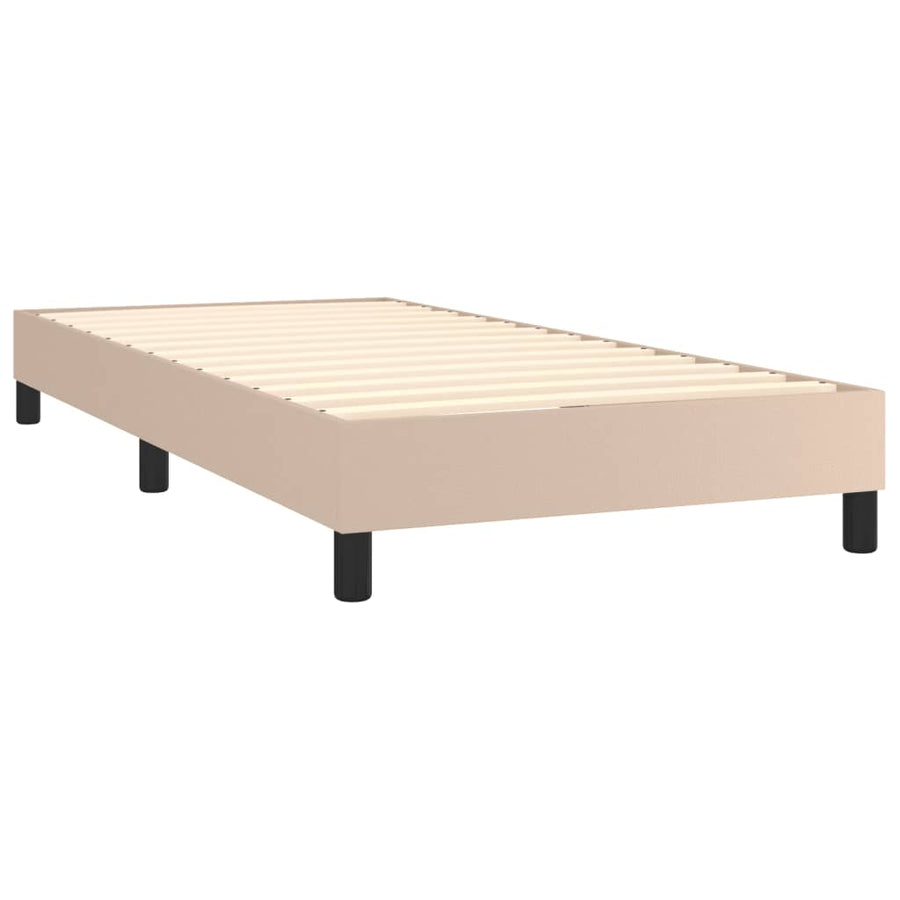 Boxspringframe kunstleer cappuccino 90x200 cm 90 x 200 cm 25 cm Cappuccino