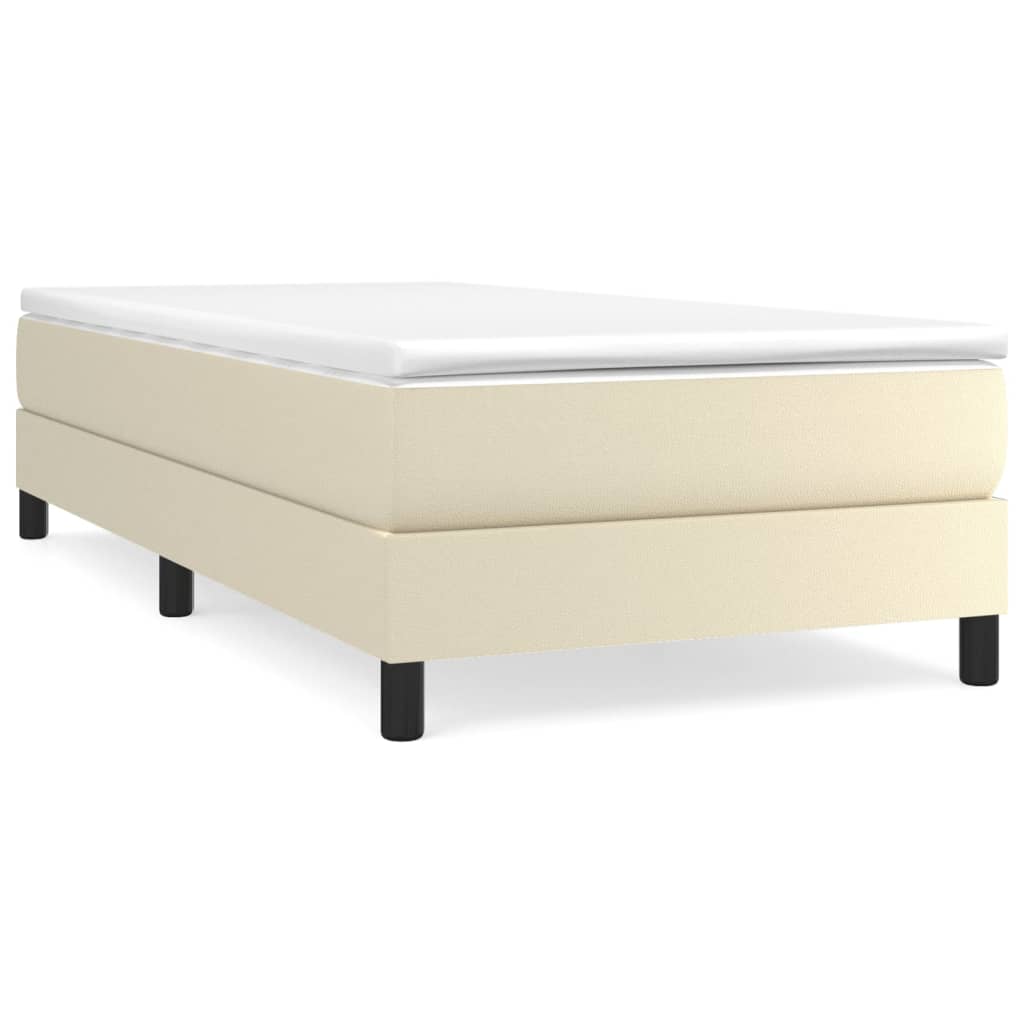 Bedframe kunstleer crèmekleurig 100x200 cm