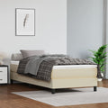 Boxspring bed kunstleer crèmekleurig 100x200 cm