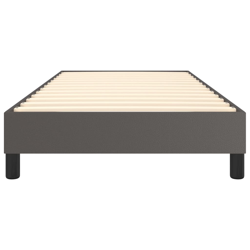 Boxspringframe kunstleer grijs 100x200 cm 100 x 200 cm 25 cm Grijs