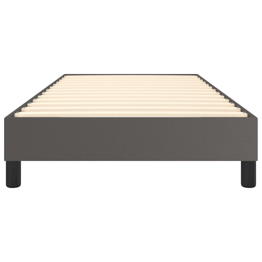 Boxspringframe kunstleer grijs 100x200 cm 100 x 200 cm 25 cm Grijs