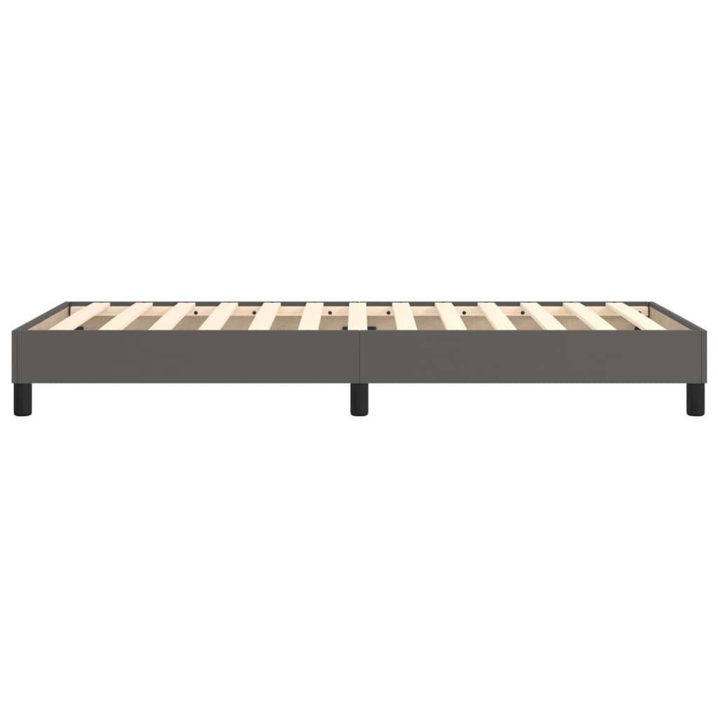Boxspringframe kunstleer grijs 100x200 cm 100 x 200 cm 25 cm Grijs