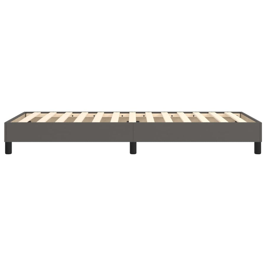 Boxspringframe kunstleer grijs 100x200 cm 100 x 200 cm 25 cm Grijs