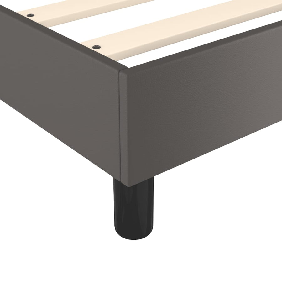 Boxspringframe kunstleer grijs 100x200 cm 100 x 200 cm 25 cm Grijs