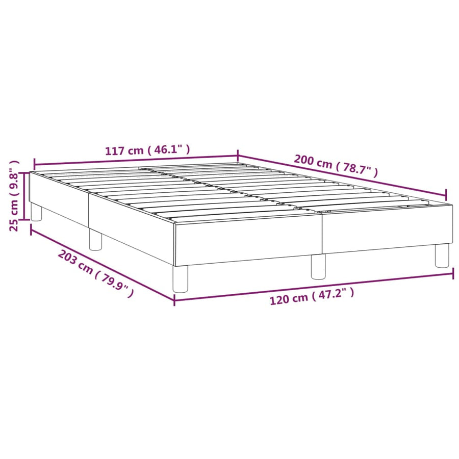 Boxspringframe Kunstleer 120 x 200 cm 25 cm Zwart