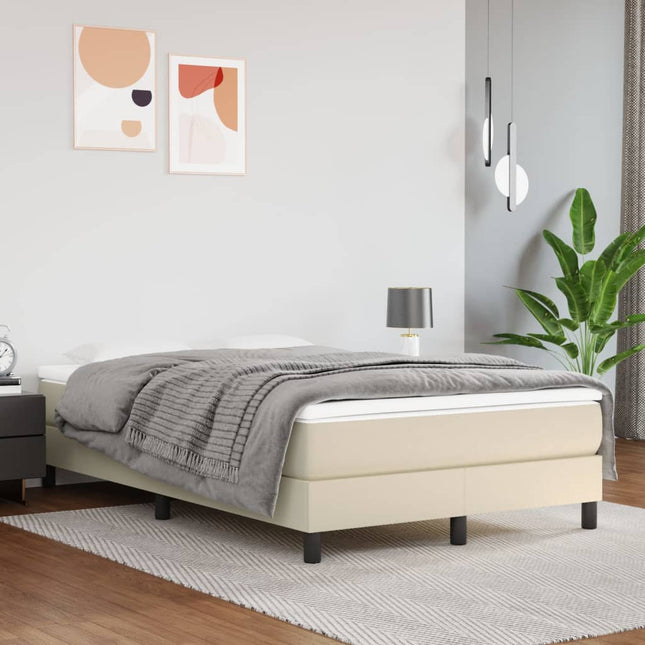 Boxspringframe Kunstleer Crèmekleurig 120X200 Cm 120 x 200 cm 25 cm