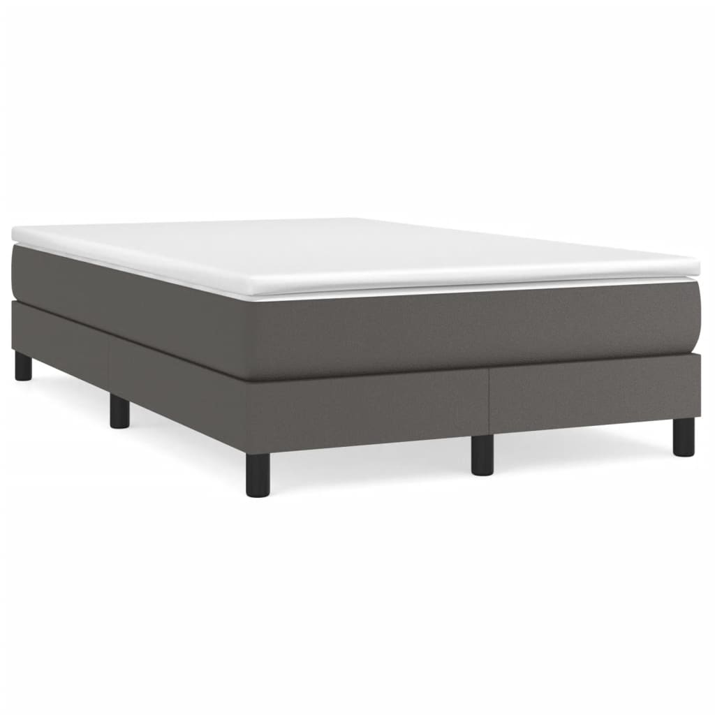 Boxspringframe kunstleer grijs 120x200 cm 120 x 200 cm 25 cm Grijs