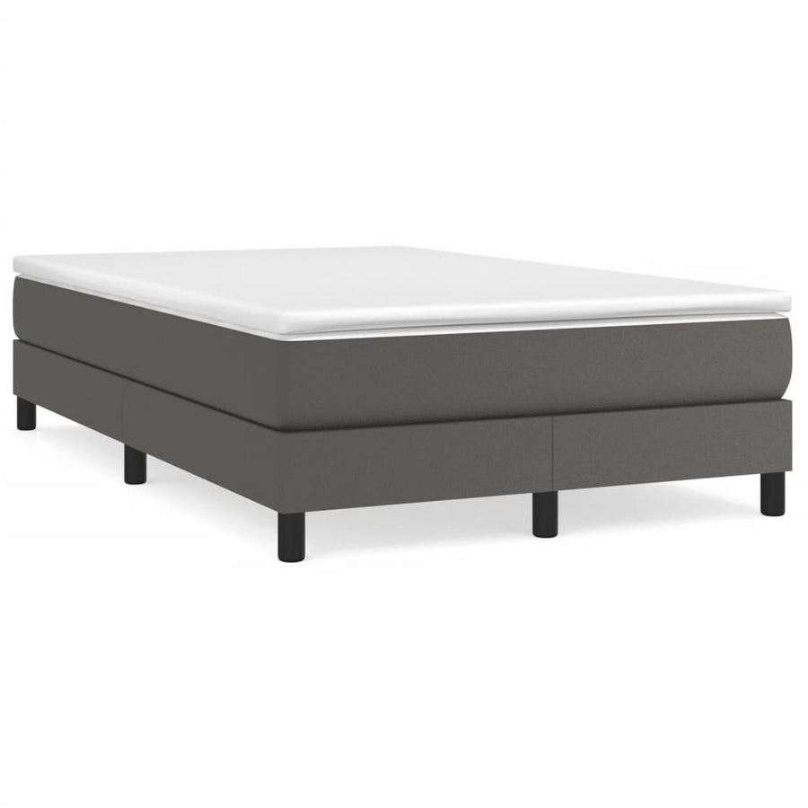 Boxspringframe kunstleer grijs 120x200 cm 120 x 200 cm 25 cm Grijs