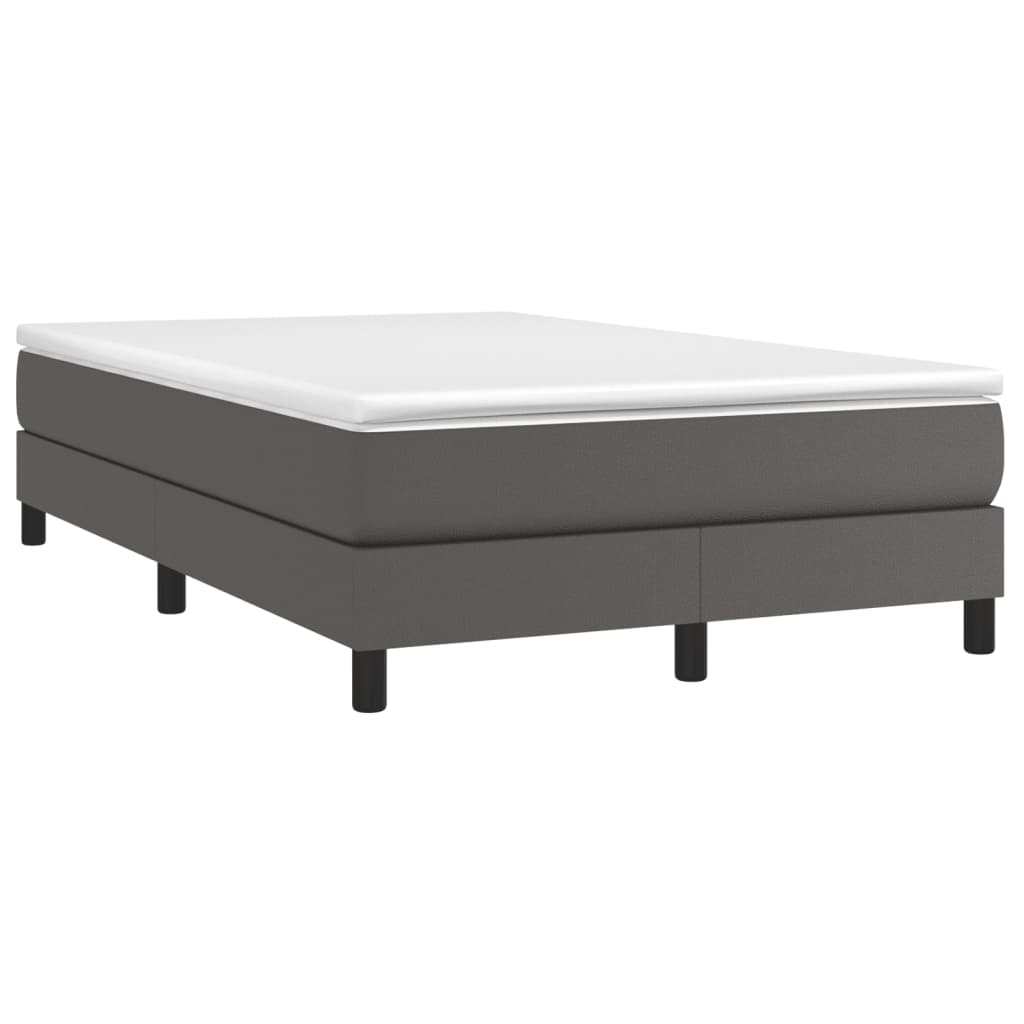 Boxspringframe kunstleer grijs 120x200 cm 120 x 200 cm 25 cm Grijs