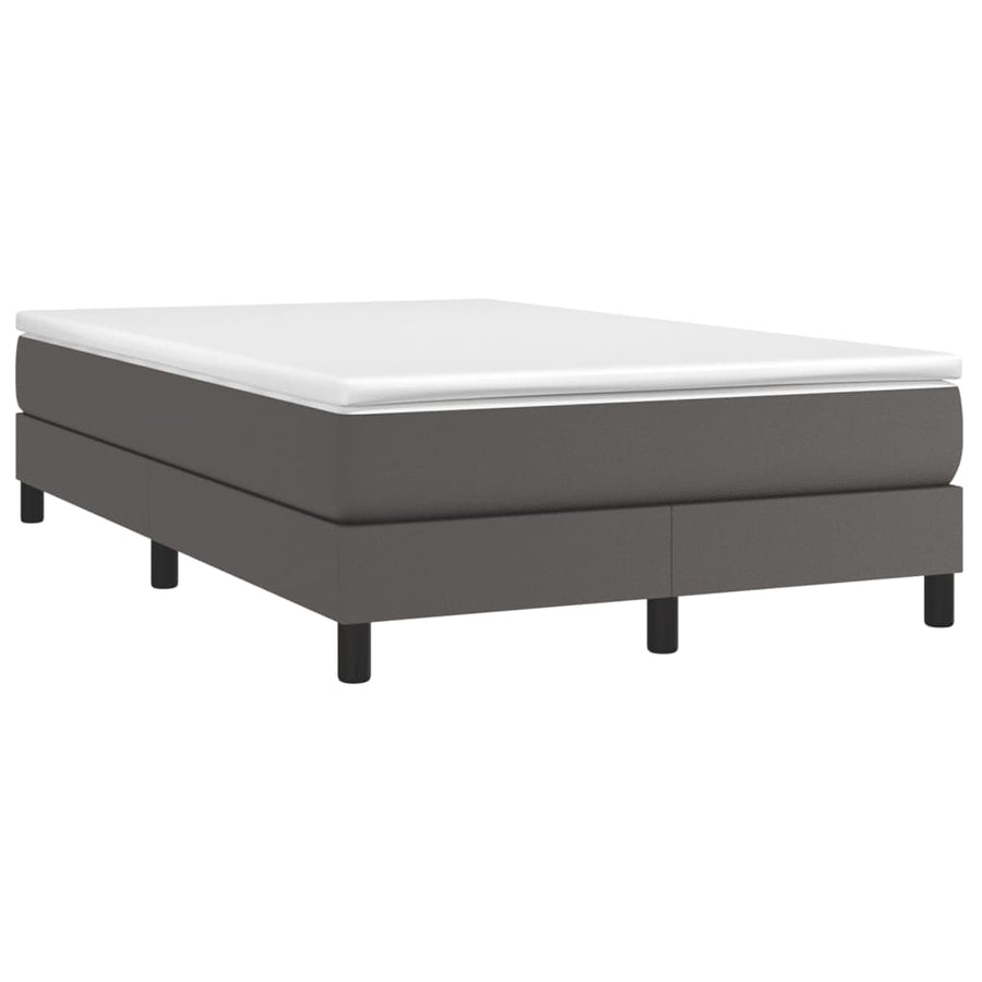 Boxspringframe kunstleer grijs 120x200 cm 120 x 200 cm 25 cm Grijs
