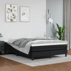 Faux leather black box spring bed 140x190 cm