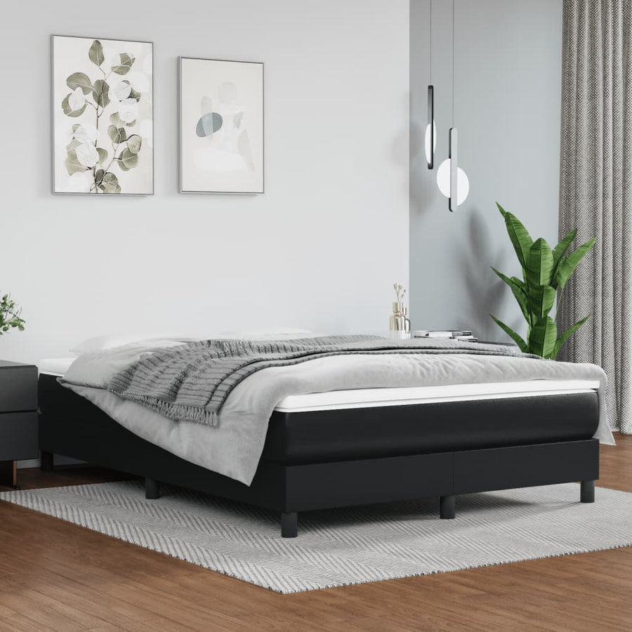 Boxspringframe Kunstleer 140 x 190 cm 25 cm Zwart
