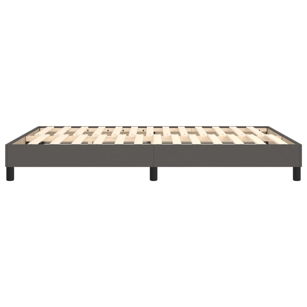 Boxspringframe kunstleer grijs 140x190 cm 140 x 190 cm 25 cm Grijs
