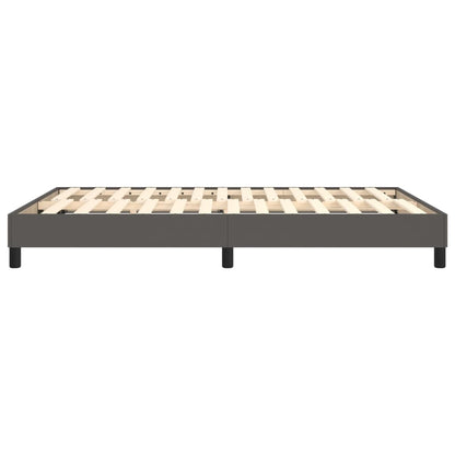 Boxspringframe kunstleer grijs 140x190 cm 140 x 190 cm 25 cm Grijs