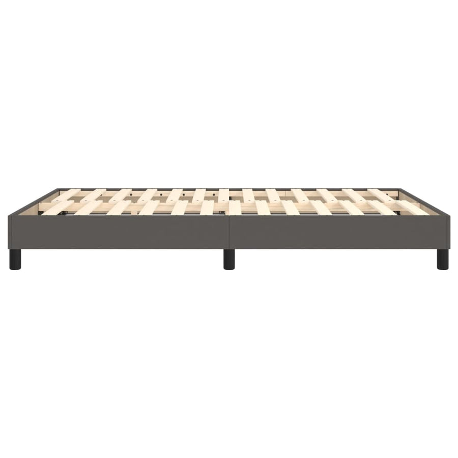 Boxspringframe kunstleer grijs 140x190 cm 140 x 190 cm 25 cm Grijs