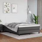 Faux leather grey box spring bed 140x190 cm