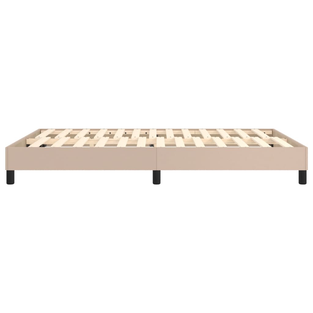 Boxspringframe kunstleer cappuccino 140x190 cm 140 x 190 cm 25 cm Cappuccino