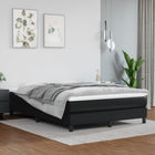 Box spring bed artificial leather black 140x200 cm
