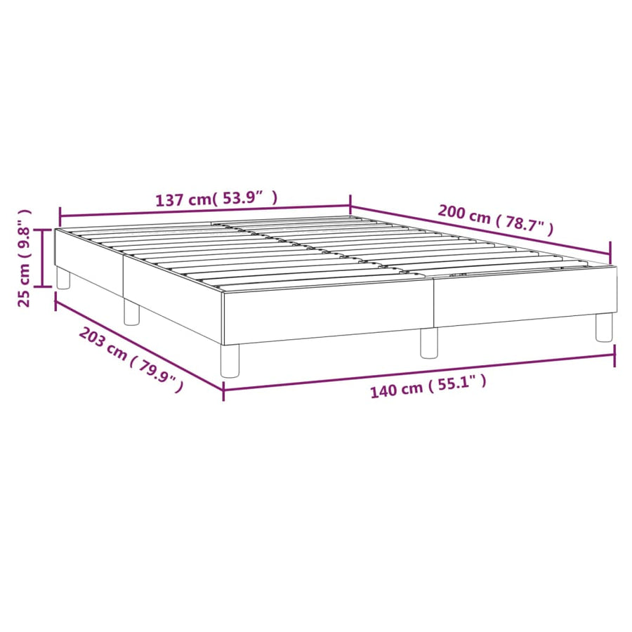 Boxspringframe Kunstleer 140 x 200 cm 25 cm Wit