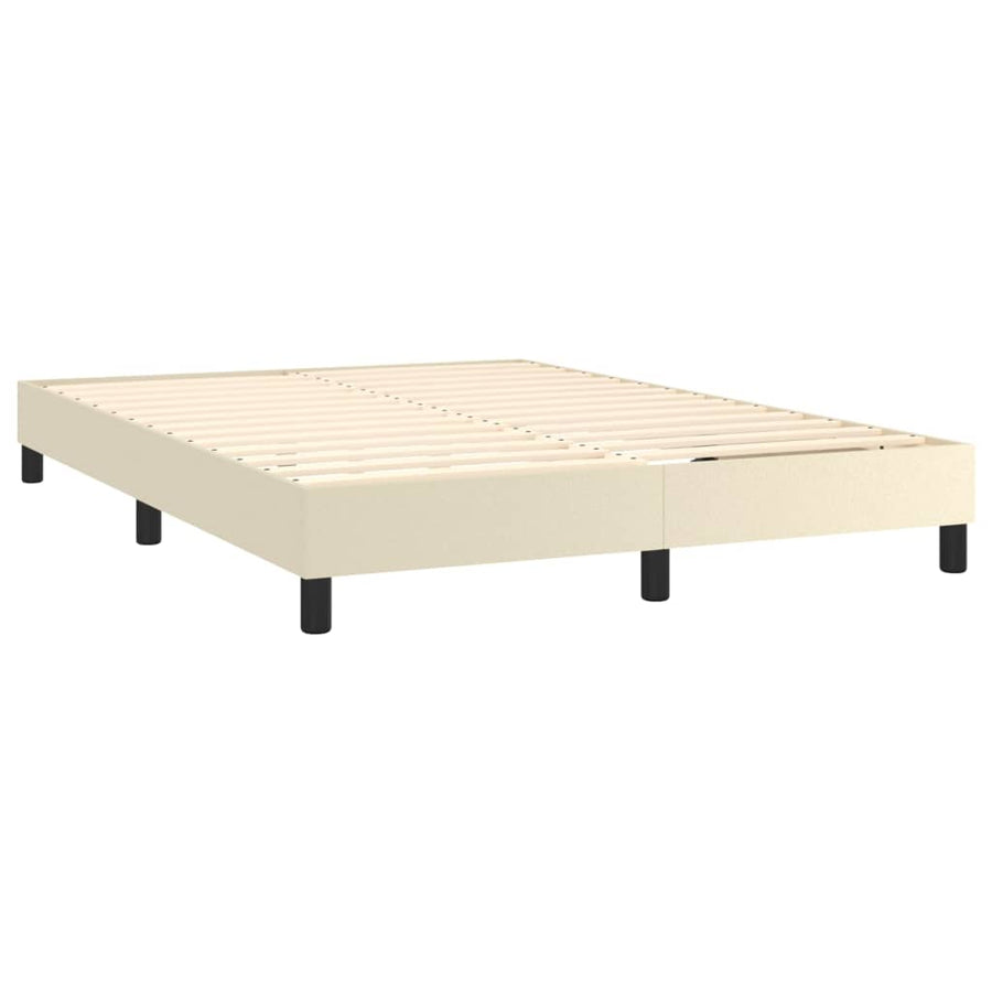 Boxspringframe Kunstleer Crèmekleurig 140X200 Cm 140 x 200 cm 25 cm