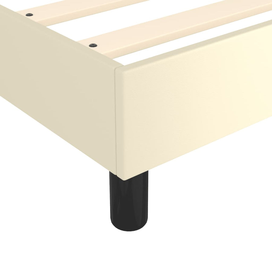 Boxspringframe Kunstleer Crèmekleurig 140X200 Cm 140 x 200 cm 25 cm