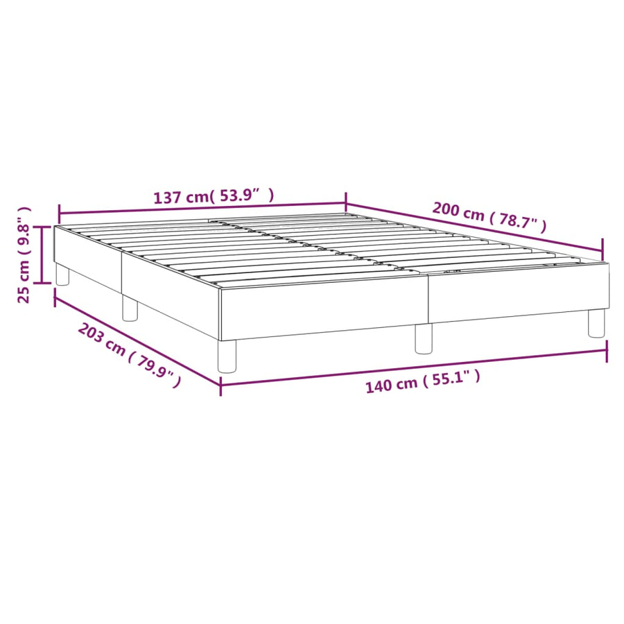 Boxspringframe Kunstleer Crèmekleurig 140X200 Cm 140 x 200 cm 25 cm