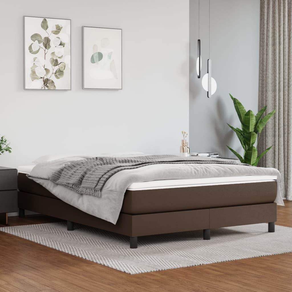 Boxspringframe Kunstleer 140 x 200 cm 25 cm Bruin