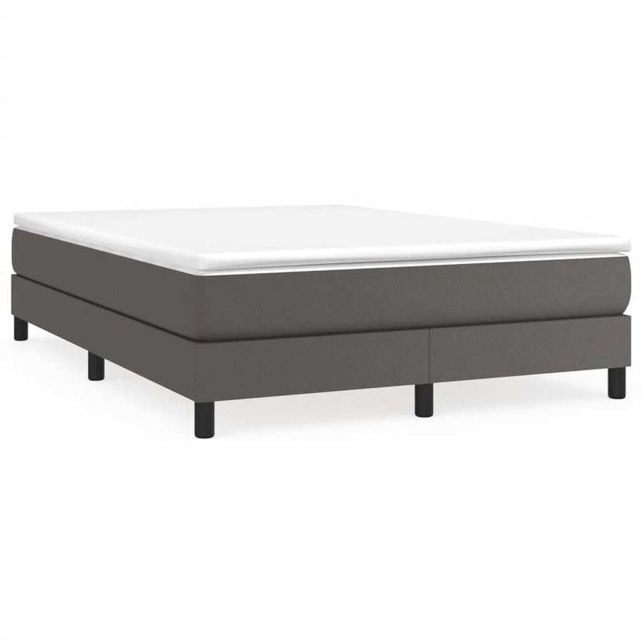 Boxspringframe kunstleer grijs 140x200 cm 140 x 200 cm 25 cm Grijs