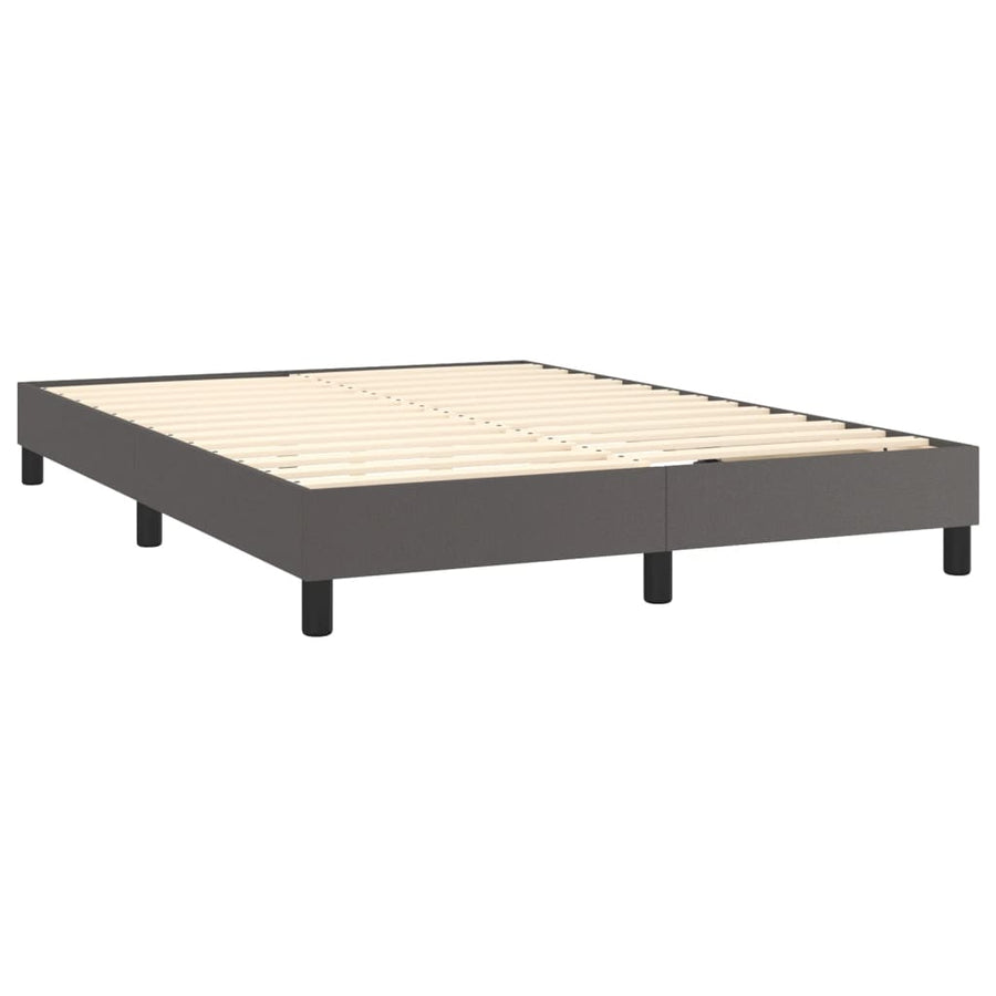 Boxspringframe kunstleer grijs 140x200 cm 140 x 200 cm 25 cm Grijs