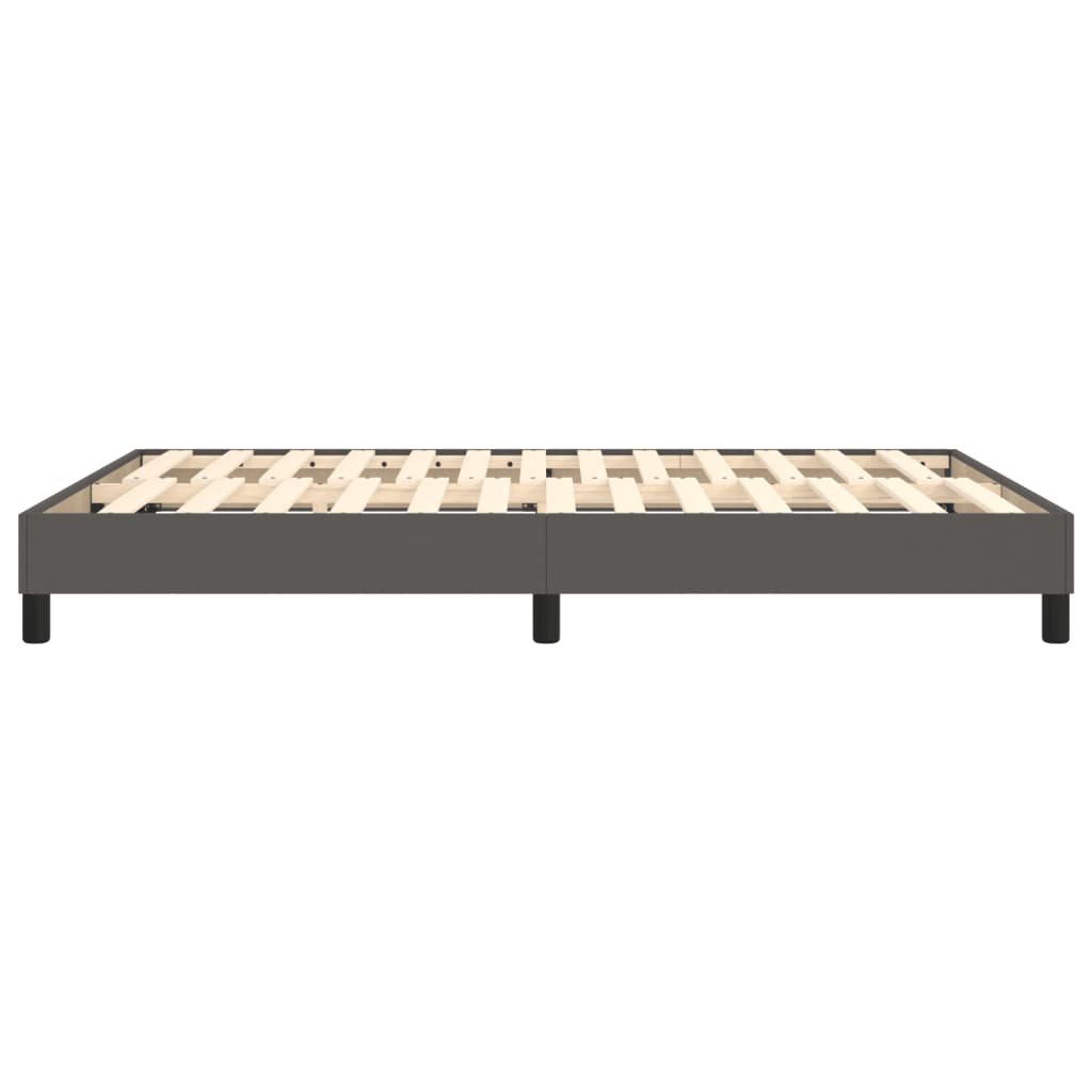 Boxspringframe kunstleer grijs 140x200 cm 140 x 200 cm 25 cm Grijs