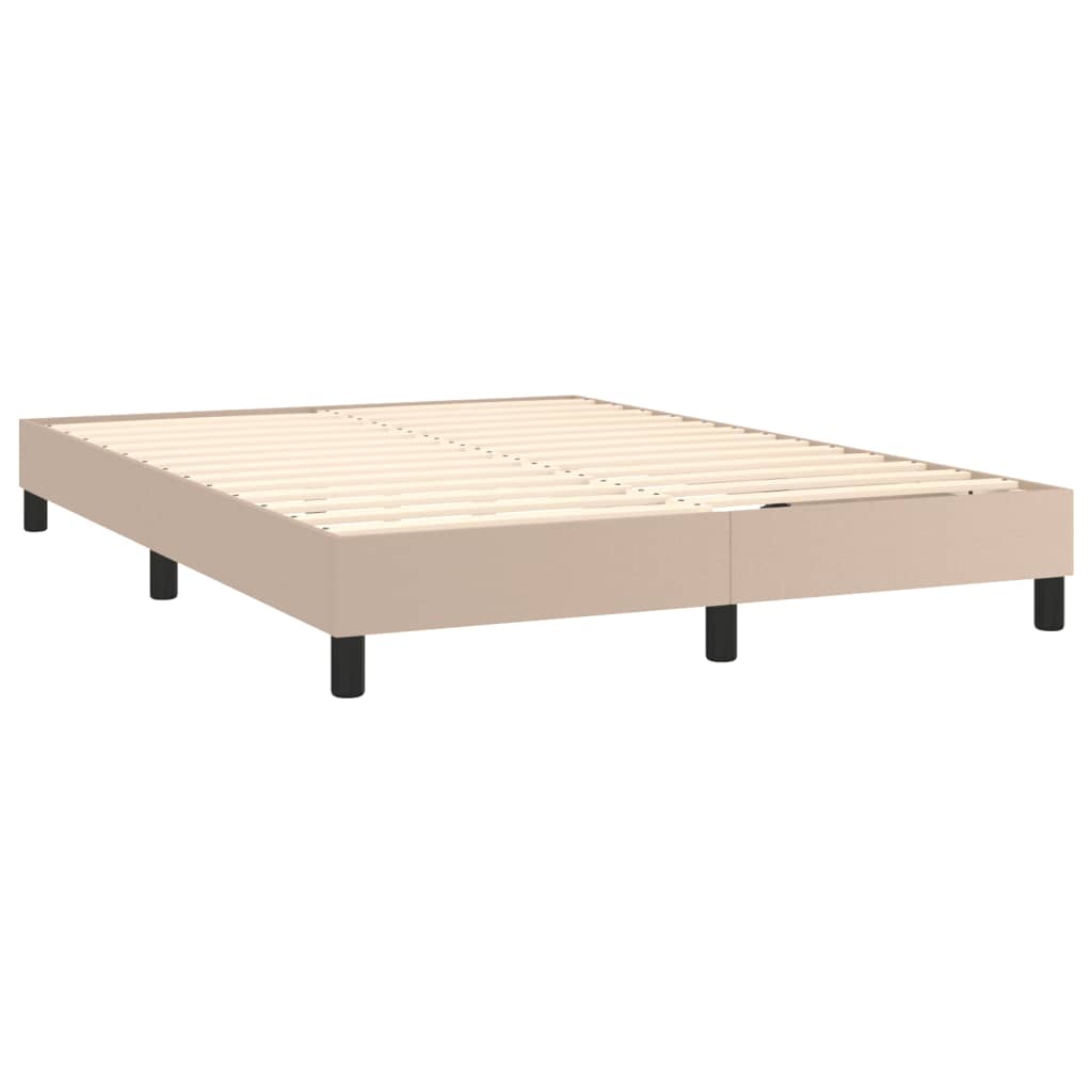 Boxspringframe kunstleer cappuccino 140x200 cm 140 x 200 cm 25 cm Cappuccino