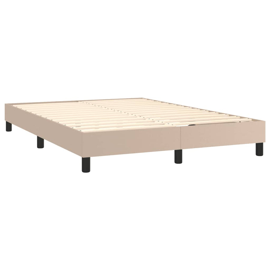 Boxspringframe kunstleer cappuccino 140x200 cm 140 x 200 cm 25 cm Cappuccino