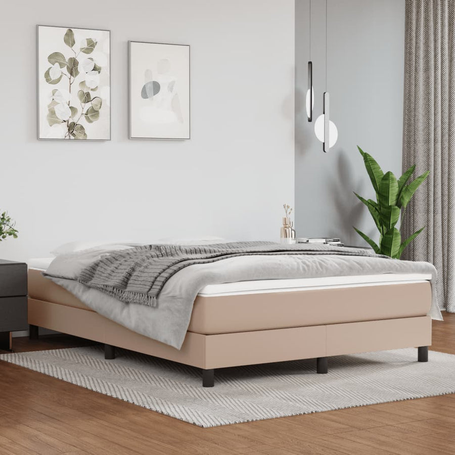 Boxspringframe kunstleer cappuccino 140x200 cm 140 x 200 cm 25 cm Cappuccino