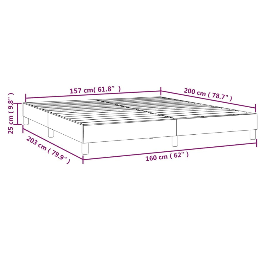 Boxspringframe Kunstleer 160 x 200 cm 25 cm Zwart