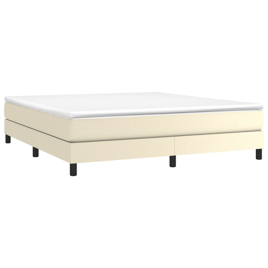 Boxspringframe Kunstleer Crèmekleurig 160X200 Cm 160 x 200 cm 25 cm