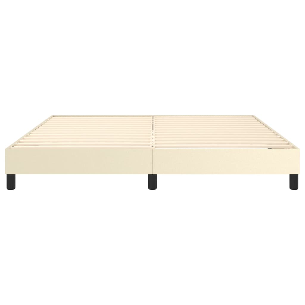 Boxspringframe Kunstleer Crèmekleurig 160X200 Cm 160 x 200 cm 25 cm
