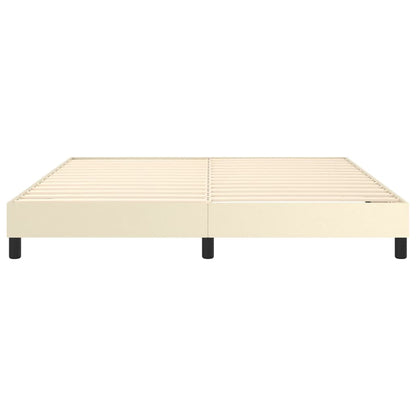 Boxspringframe Kunstleer Crèmekleurig 160X200 Cm 160 x 200 cm 25 cm