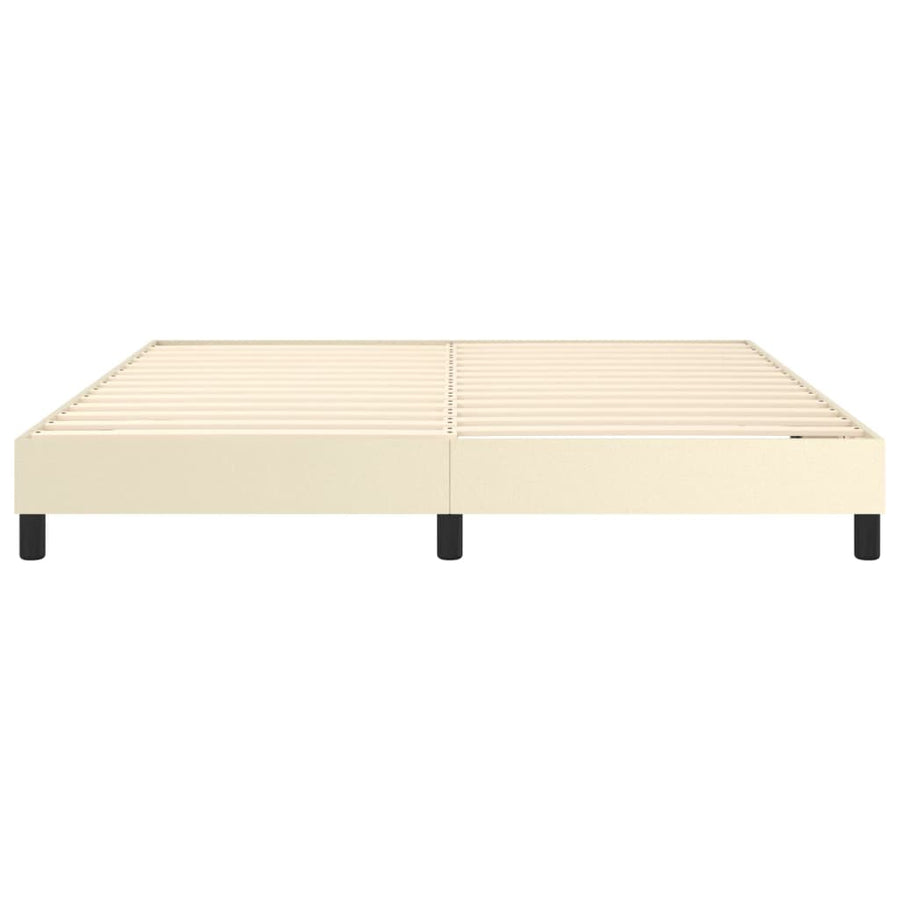 Boxspringframe Kunstleer Crèmekleurig 160X200 Cm 160 x 200 cm 25 cm