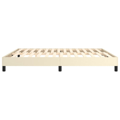 Boxspringframe Kunstleer Crèmekleurig 160X200 Cm 160 x 200 cm 25 cm