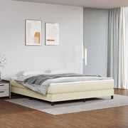 Boxspring bed 160x200 cm kunstleer crème
