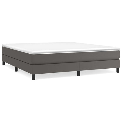 Boxspringframe kunstleer grijs 160x200 cm 160 x 200 cm 25 cm Grijs