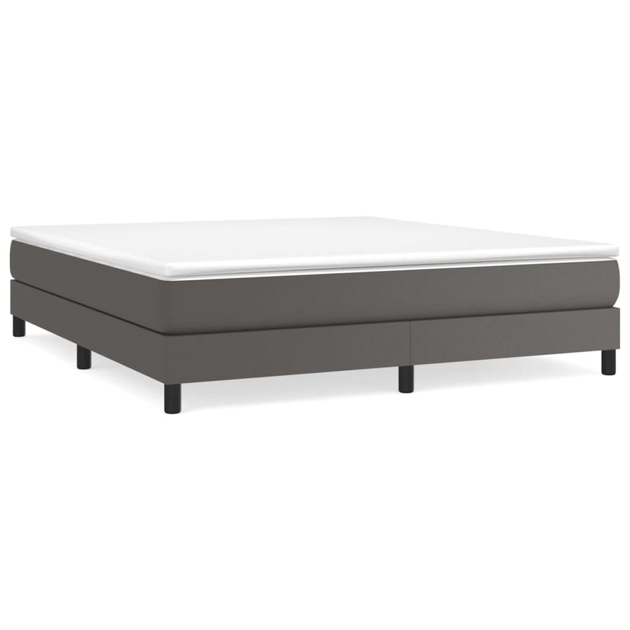 Boxspringframe kunstleer grijs 160x200 cm 160 x 200 cm 25 cm Grijs