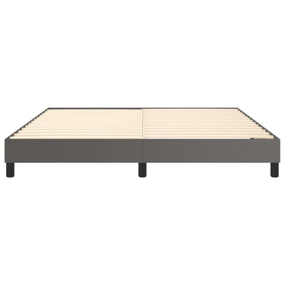 Boxspringframe kunstleer grijs 160x200 cm 160 x 200 cm 25 cm Grijs