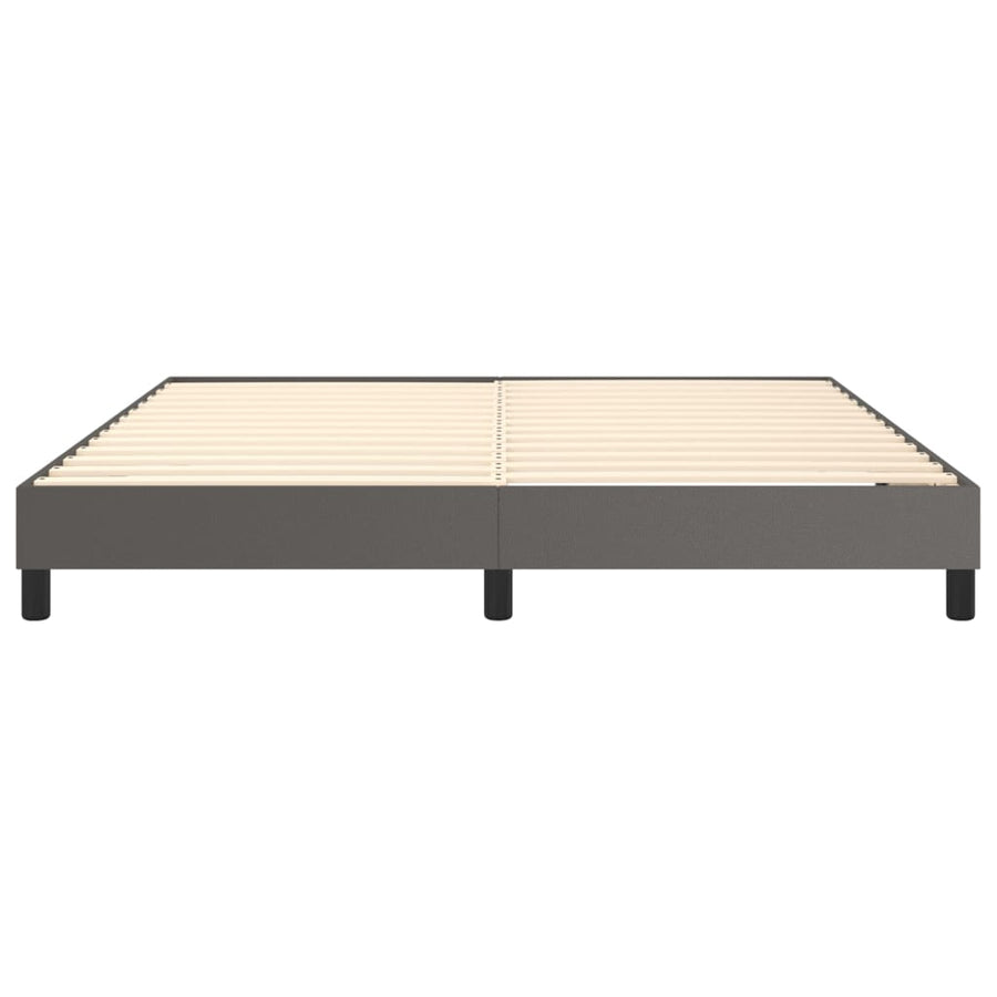 Boxspringframe kunstleer grijs 160x200 cm 160 x 200 cm 25 cm Grijs