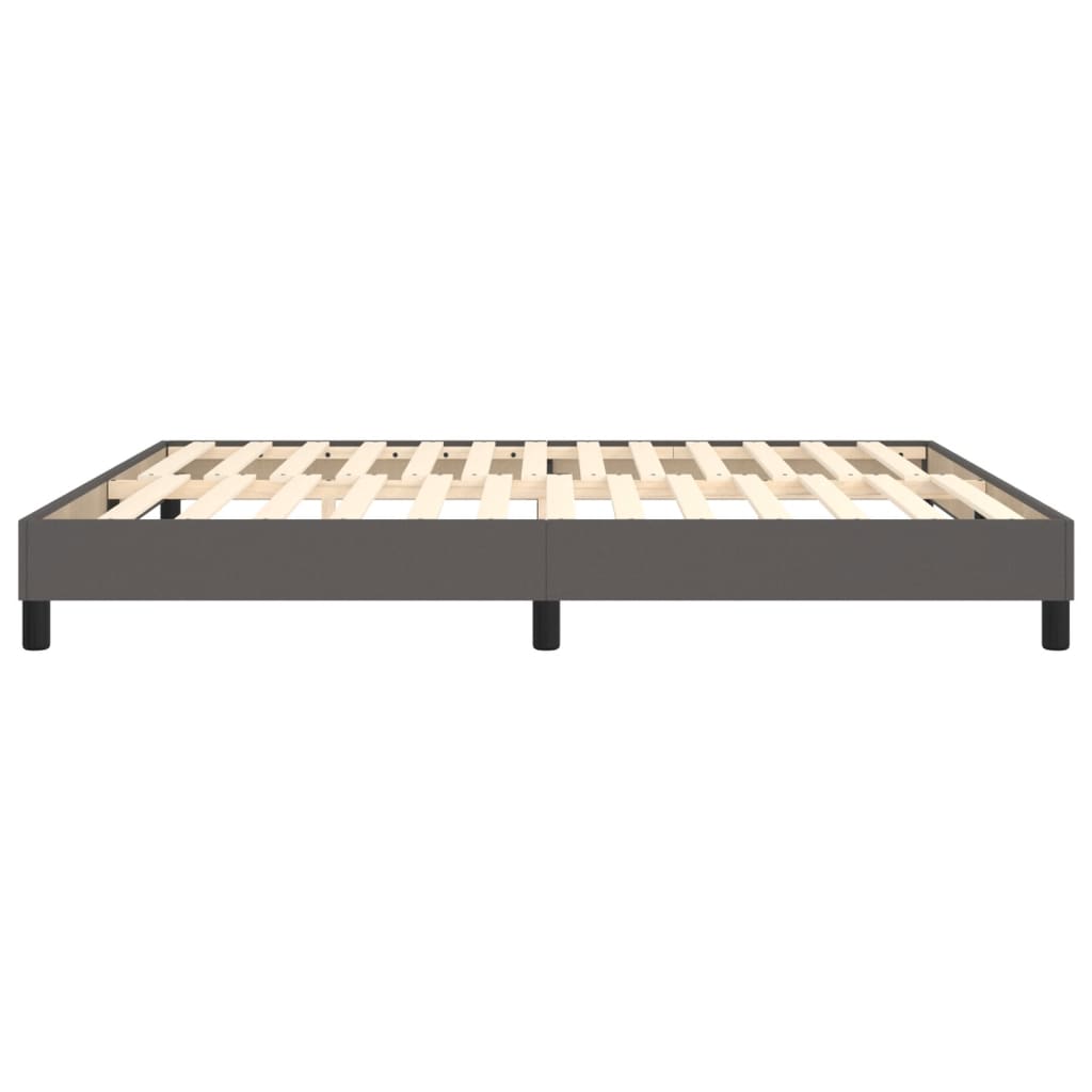 Boxspringframe kunstleer grijs 160x200 cm 160 x 200 cm 25 cm Grijs