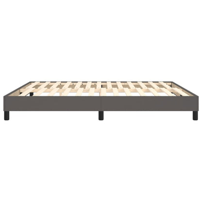 Boxspringframe kunstleer grijs 160x200 cm 160 x 200 cm 25 cm Grijs