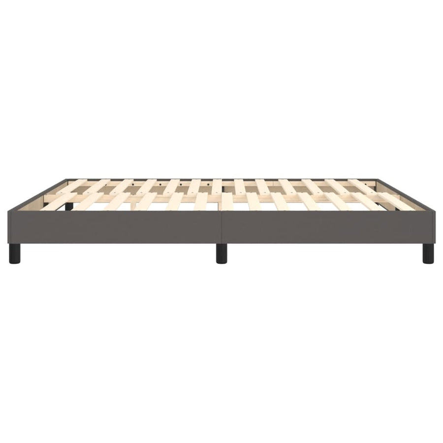 Boxspringframe kunstleer grijs 160x200 cm 160 x 200 cm 25 cm Grijs